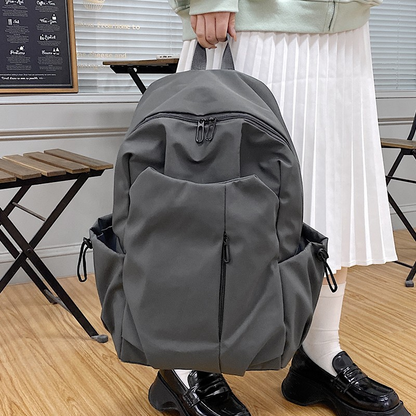 New large-capacity high school backpack for boys and girls, simple solid color casual short trip business trip travel backpack