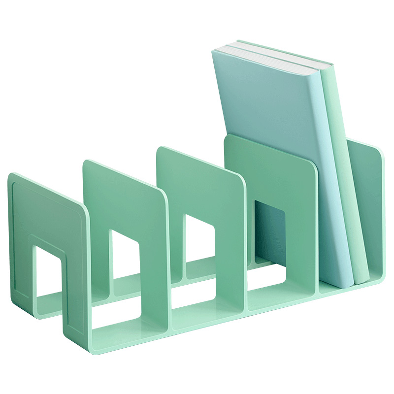 Thickened 4-compartment plastic bookend holder/folder organizer/desktop file bar