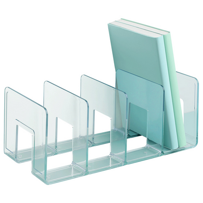 Thickened 4-compartment plastic bookend holder/folder organizer/desktop file bar