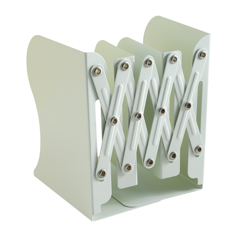 Telescopic minimalist student book stand with book clips, simple book back, iron desktop bookshelf, macaron colors