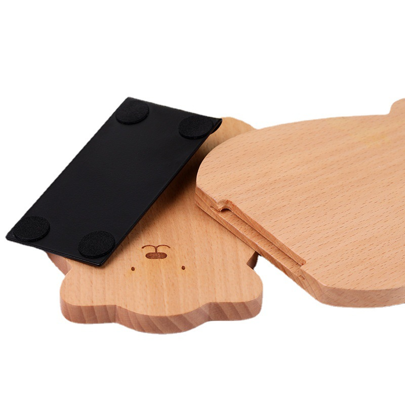 Solid wood bookshelf, thickened bookshelf, file holder, desktop book support, book storage, wooden bear bookend