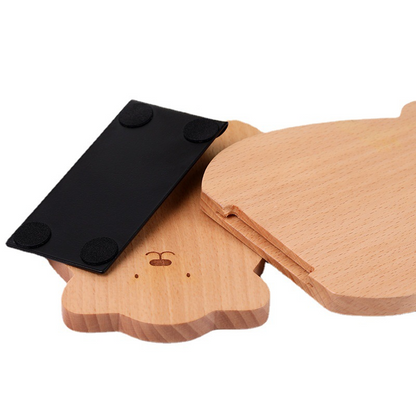 Solid wood bookshelf, thickened bookshelf, file holder, desktop book support, book storage, wooden bear bookend