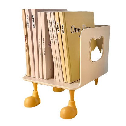 Creative desktop bookend tiered book shelf, office clutter folder organizer, student dormitory storage rack