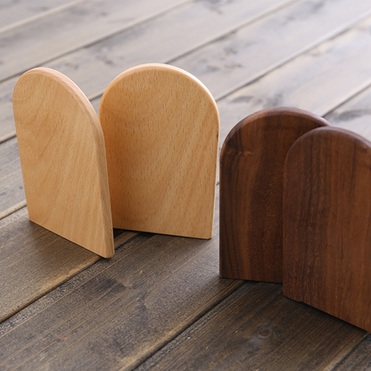 Japanese-style minimalist wooden bookend, creative black walnut wood thickened bookshelf bookend, solid wood book back for students.