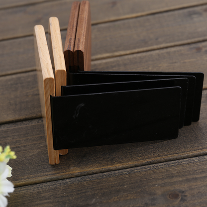 Japanese-style minimalist wooden bookend, creative black walnut wood thickened bookshelf bookend, solid wood book back for students.