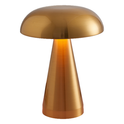 Metal mushroom-shaped table lamp, Nordic creative retro USB rechargeable coffee shop bedside touch decorative table lamp