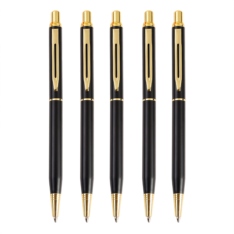 Black metal ballpoint pen