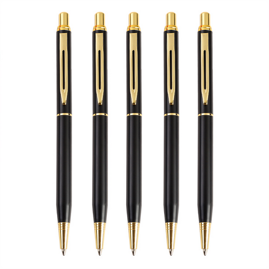 Black metal ballpoint pen