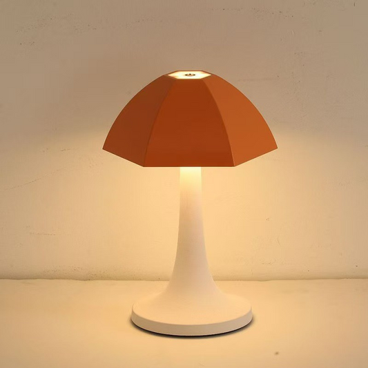 Mushroom-shaped decorative lamp, Nordic minimalist rechargeable table lamp, bedroom bedside lamp, LED small umbrella table lamp.