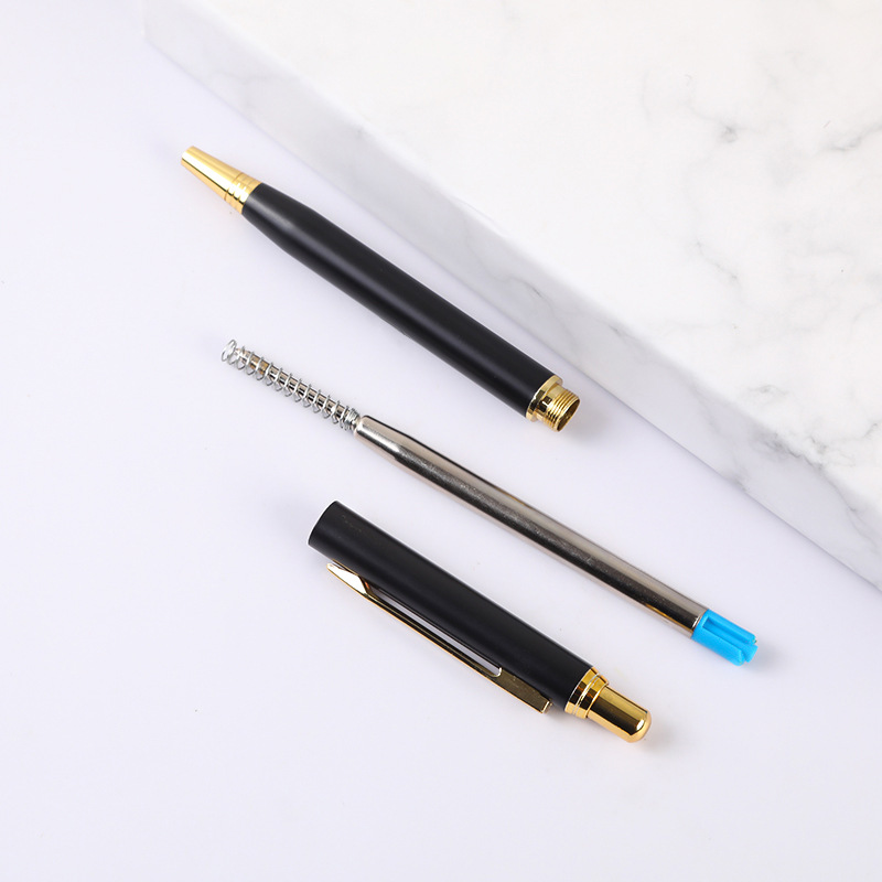 Black metal ballpoint pen