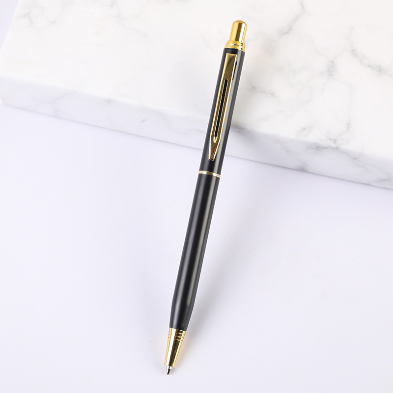 Black metal ballpoint pen