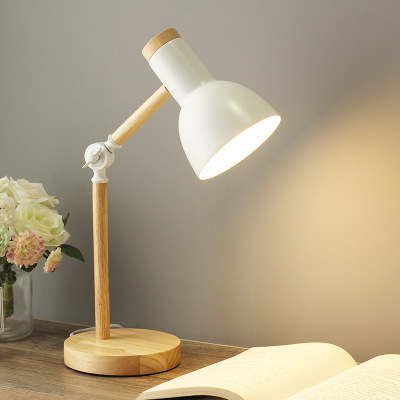 Eye-protecting desk lamp, dormitory desk lamp, college student dormitory, simple bedroom bedside lamp, macaron wood desk lamp
