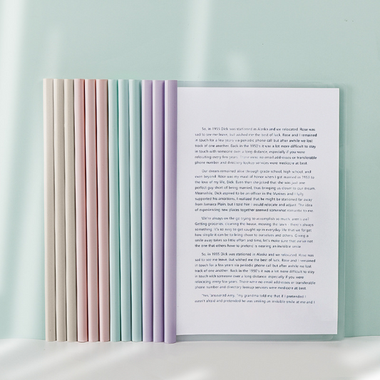 Teardrop-shaped transparent A4 folder with pull handle, thickened folder, resume, file folder, report