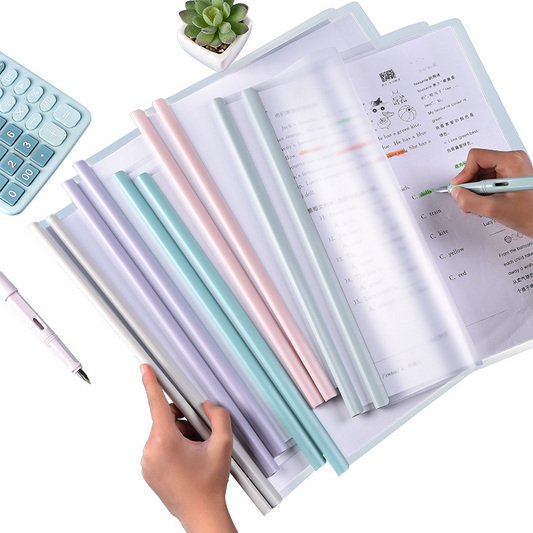 Teardrop-shaped transparent A4 folder with pull handle, thickened folder, resume, file folder, report