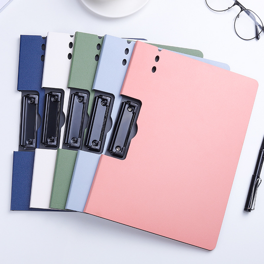 Folder board, horizontal and vertical, for documents, reports, handouts, archives, double-clip multi-functional book clips, student writing pads