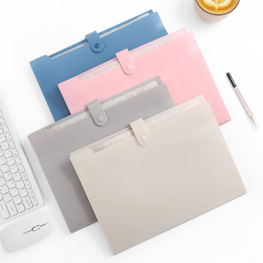Macaron-colored accordion bag, solid color 12-compartment categorized folder for student exam paper storage and inserts.