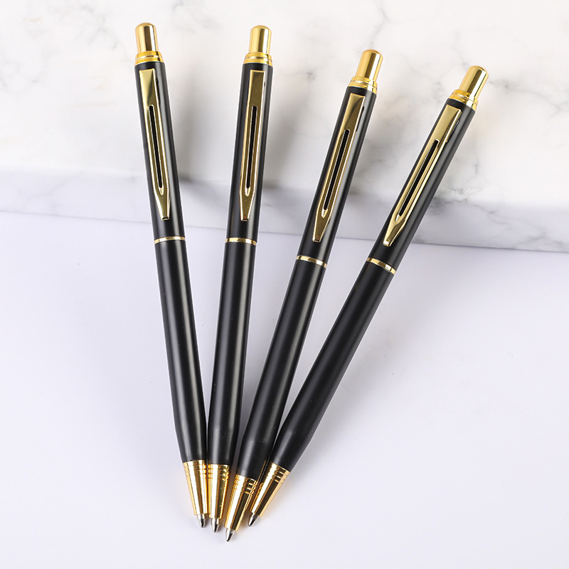 Black metal ballpoint pen