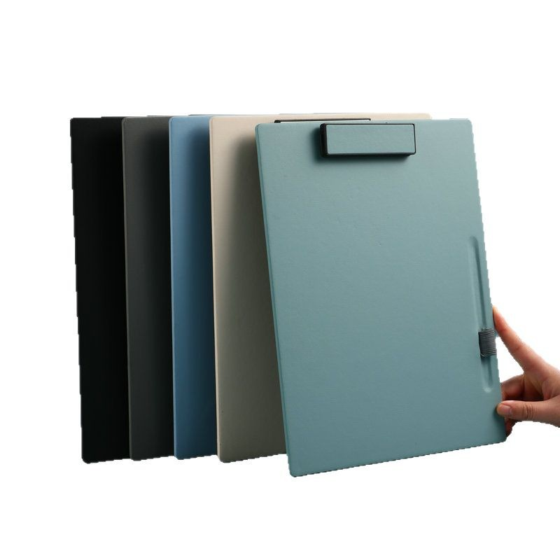 A4 Business Meeting Clipboard Manager Folder Sticker Notepad Writing Pad Thick Leather Sign-out Clip