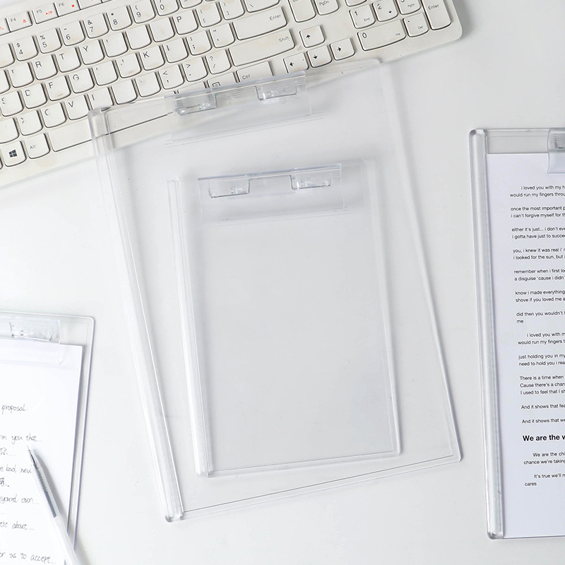 Acrylic folder transparent A4 clipboard multi-functional clipboard student writing mat test paper clip