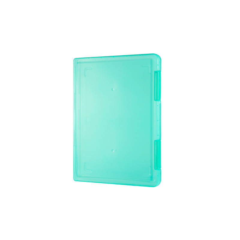 Simple desktop document and paper storage box, transparent plastic receipt organizer.