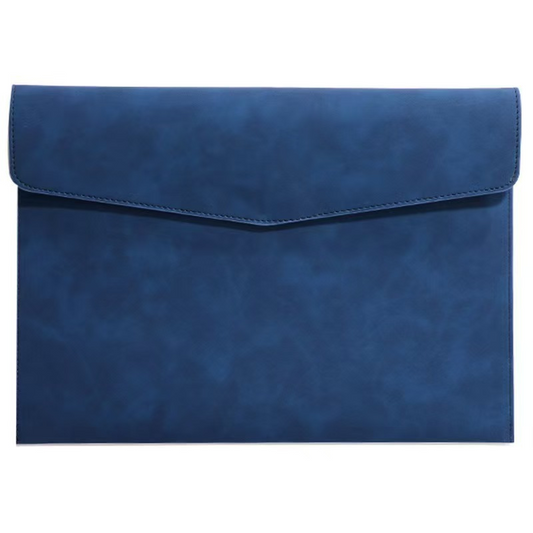 A4 leather document bag/briefcase, simple retro style, single-layer thickened waterproof large capacity business meeting bag.