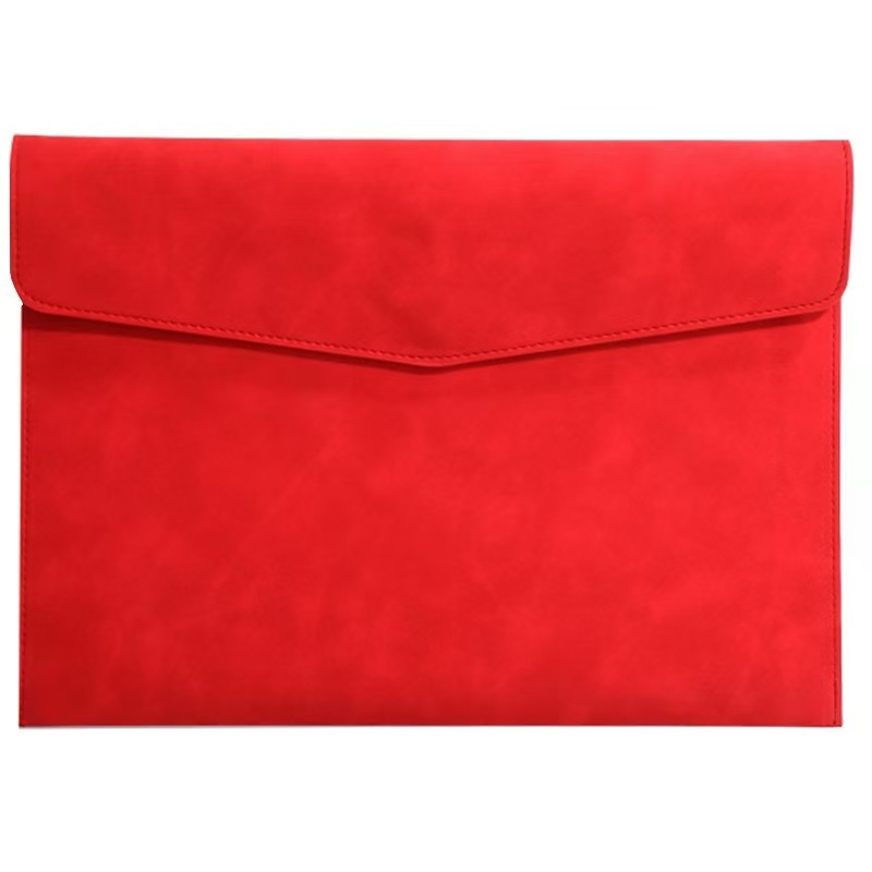 A4 leather document bag/briefcase, simple retro style, single-layer thickened waterproof large capacity business meeting bag.