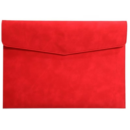 A4 leather document bag/briefcase, simple retro style, single-layer thickened waterproof large capacity business meeting bag.