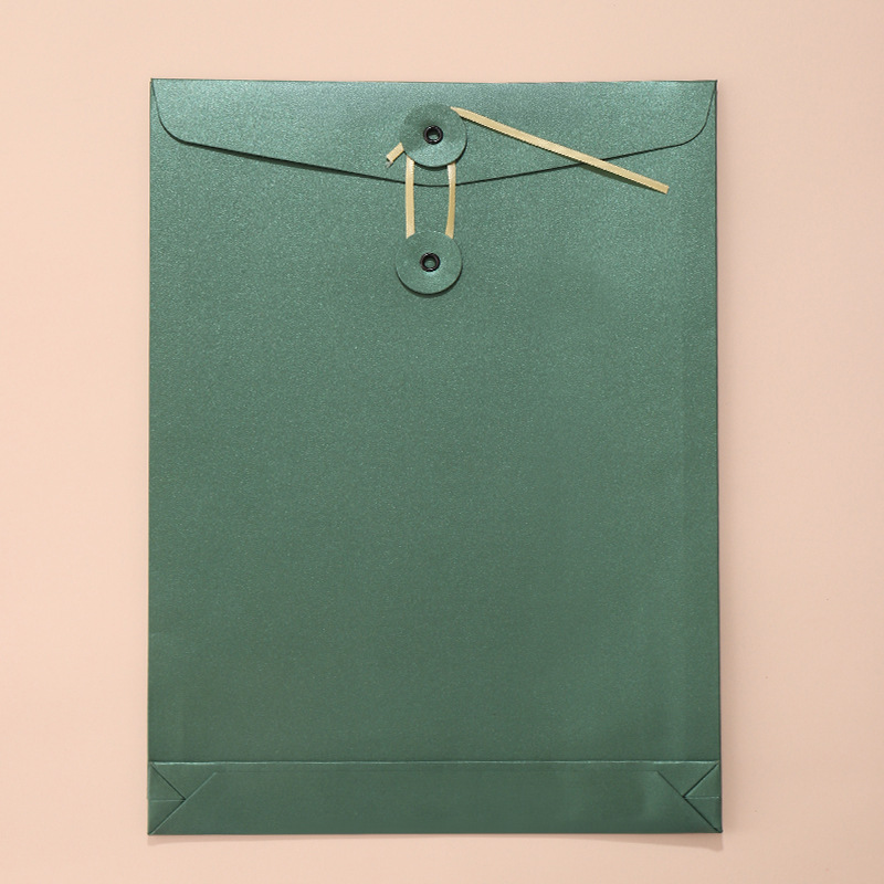 High-end colored pearlescent paper A4 document folder, file folder, thickened large capacity clothing packaging paper bag