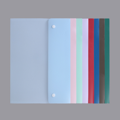 Thickened 25-mil double-button file bag, Pantone color, waterproof PP snap button file bag, A4 transparent frosted file bag
