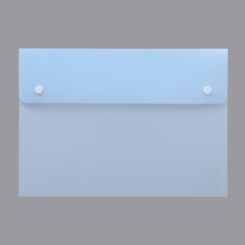 Thickened 25-mil double-button file bag, Pantone color, waterproof PP snap button file bag, A4 transparent frosted file bag
