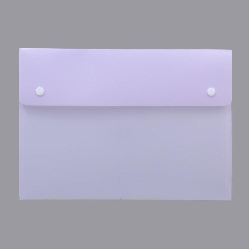 Thickened 25-mil double-button file bag, Pantone color, waterproof PP snap button file bag, A4 transparent frosted file bag