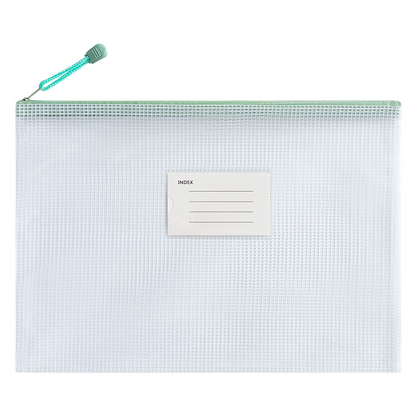 A4 Thickened Mesh Document Bag, Student Subject Classification Bag, PVC Transparent Waterproof Zipper Storage Bag, Data Bag