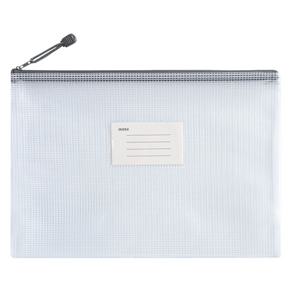 A4 Thickened Mesh Document Bag, Student Subject Classification Bag, PVC Transparent Waterproof Zipper Storage Bag, Data Bag