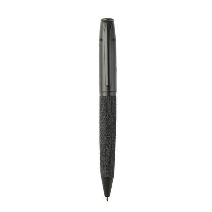Metal, oil-based ballpoint pen with a rotary bullet tip for office use
