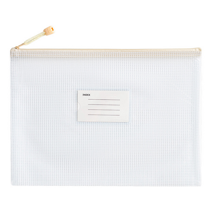 A4 Thickened Mesh Document Bag, Student Subject Classification Bag, PVC Transparent Waterproof Zipper Storage Bag, Data Bag