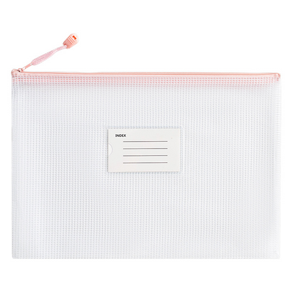 A4 Thickened Mesh Document Bag, Student Subject Classification Bag, PVC Transparent Waterproof Zipper Storage Bag, Data Bag