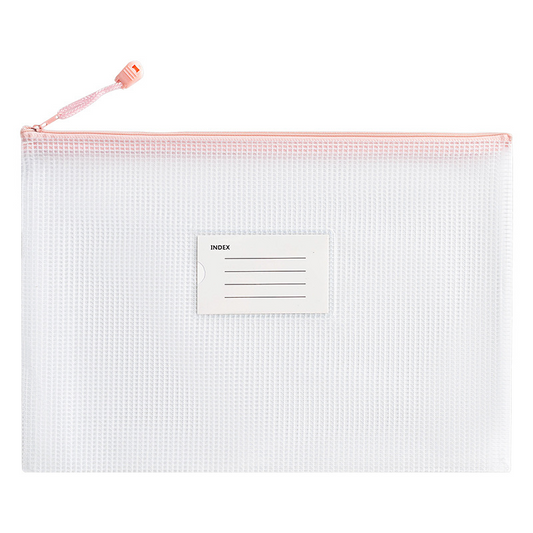 A4 Thickened Mesh Document Bag, Student Subject Classification Bag, PVC Transparent Waterproof Zipper Storage Bag, Data Bag