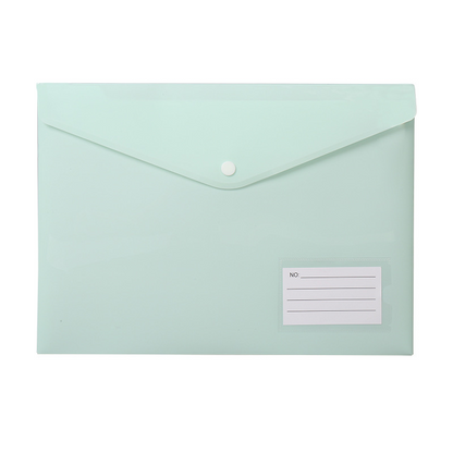 Snap-on document bag, A4 size plastic office file storage bag, document bag, student stationery bag