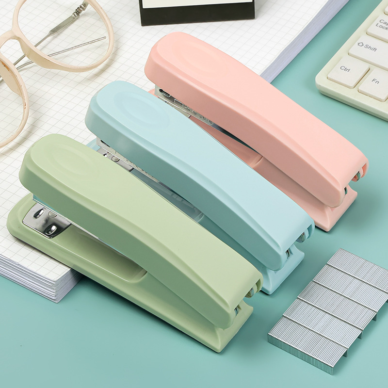 Morandi color labor-saving stapler small portable binding machine student stapler office