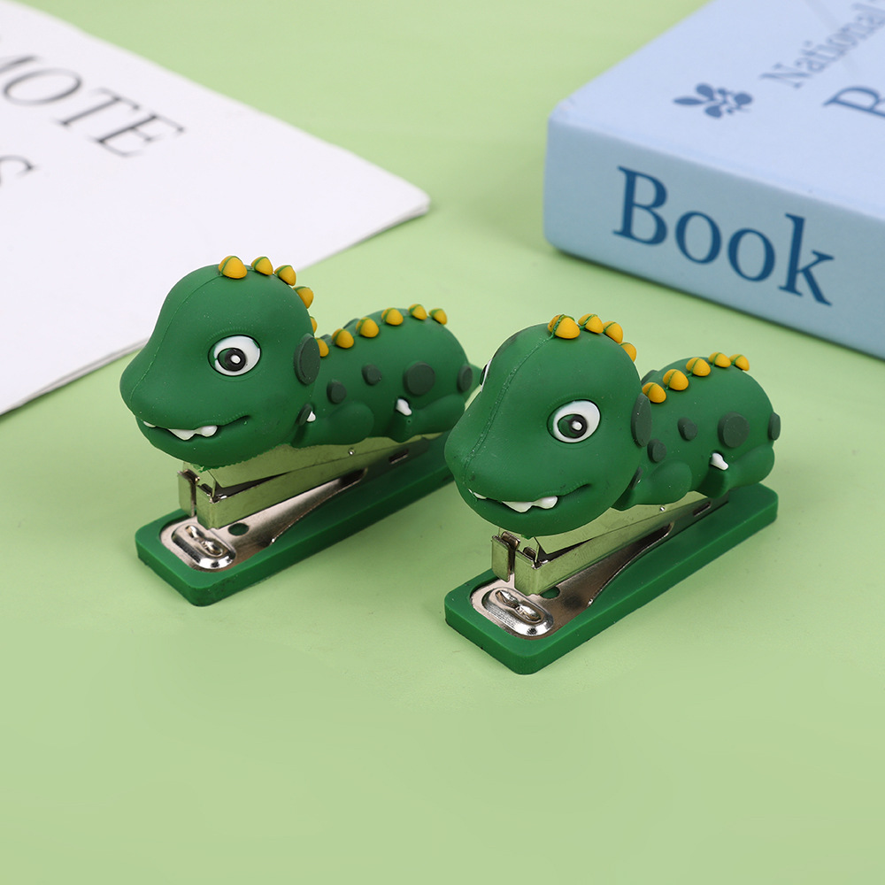 Cute little dinosaur cartoon stapler, mini creative stapler, portable #10 stapler