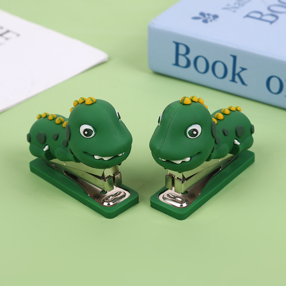 Cute little dinosaur cartoon stapler, mini creative stapler, portable #10 stapler
