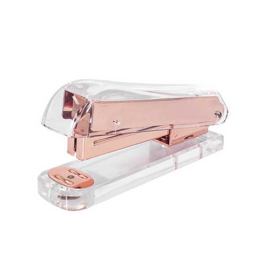 Transparent acrylic stapler, large size, desktop office supplies, metal stapler, school stationery.