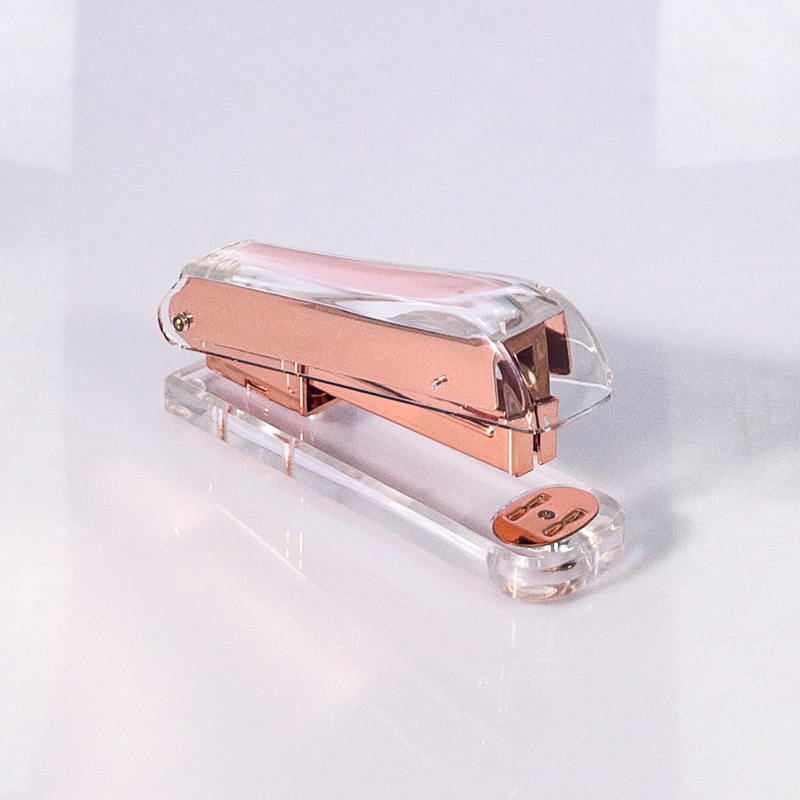 Transparent acrylic stapler, large size, desktop office supplies, metal stapler, school stationery.