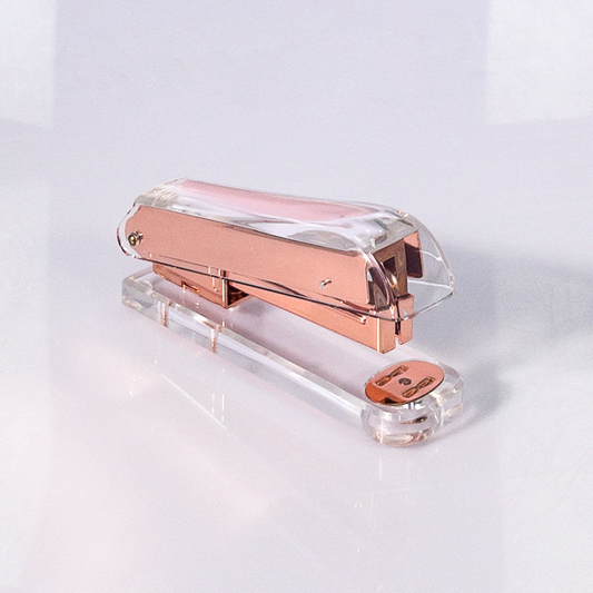Transparent acrylic stapler, large size, desktop office supplies, metal stapler, school stationery.