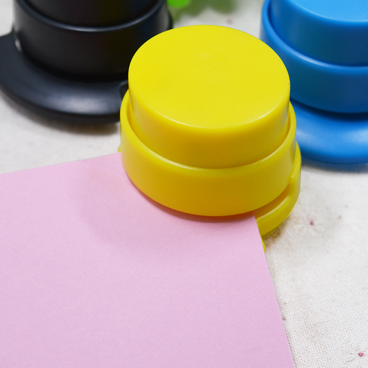 Environmentally friendly needleless stapler, staple-free office and school supplies