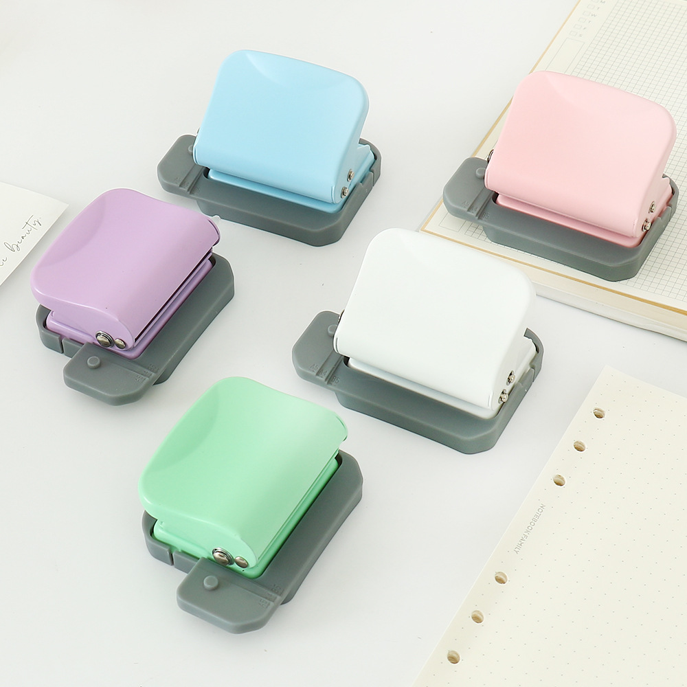 6-hole loose-leaf notebook hole punch, small hole punch for student journals, six-hole paper hole punch, creative office supplies.