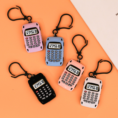 Mini portable keychain, cute student calculator, small handheld 8-digit calculator