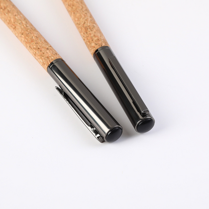 Cork metal ballpoint pen