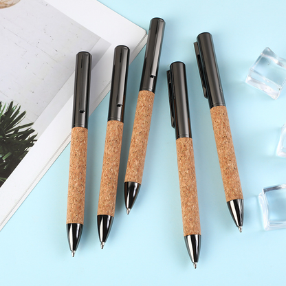 Cork metal ballpoint pen