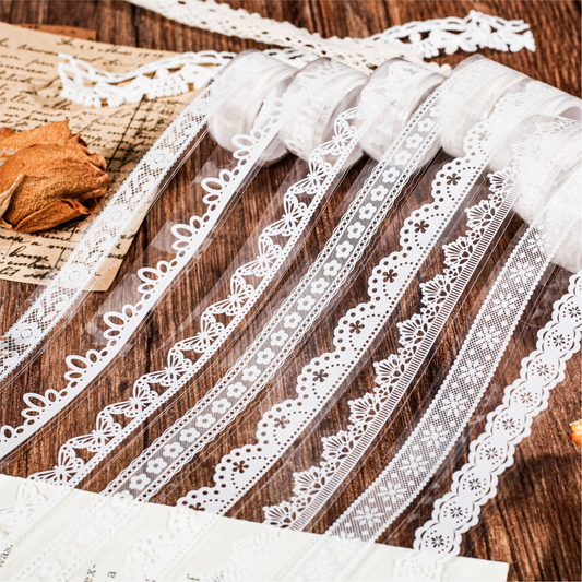 Lotte Lace Series Lace Trim Journaling Material Recycling Stickers Creative Stickers